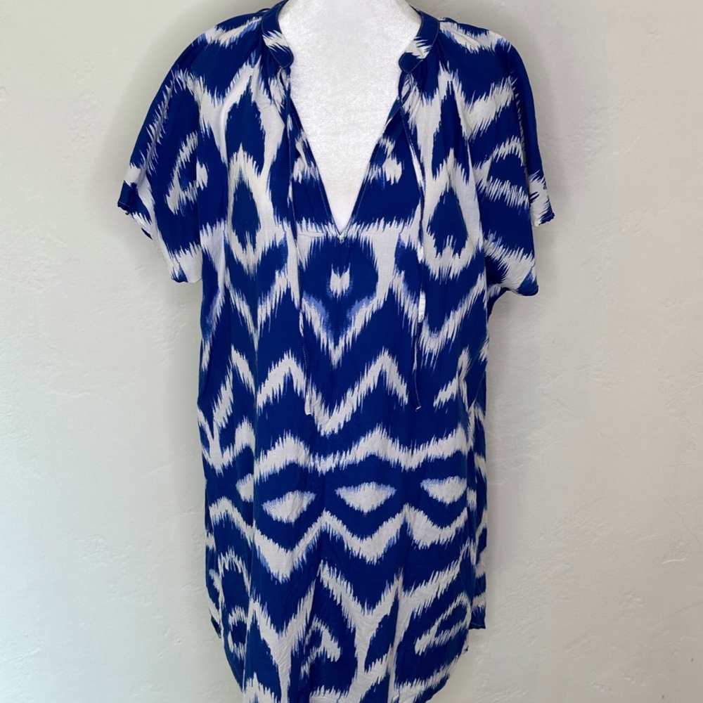 H&M COTTON TUNIC DRESS-  Blue & White